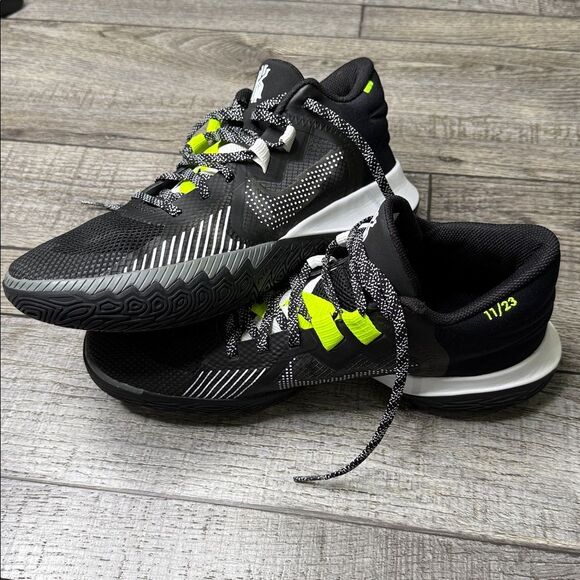 Nike Kyrie Flytrap 5 Black, Cool Grey and Neon Green Basketball Athletic Shoes main image 11